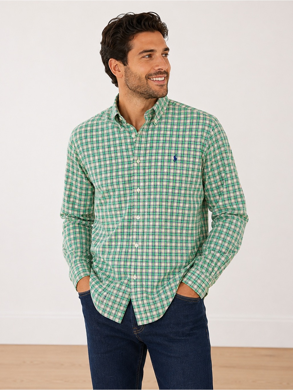 Ralph Lauren Green Plaid Button-Down Shirt
